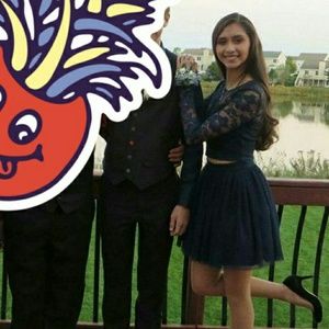 Blue 2 Piece Homecoming Dress